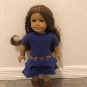American Girl Doll Saige With Original Clothes, Earrings, And Book